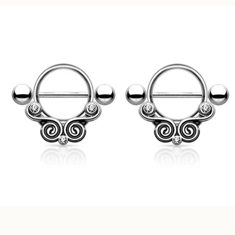 Серьги гвоздики из хирургической стали 316L под розовое золото в стиле панк 2 шт.