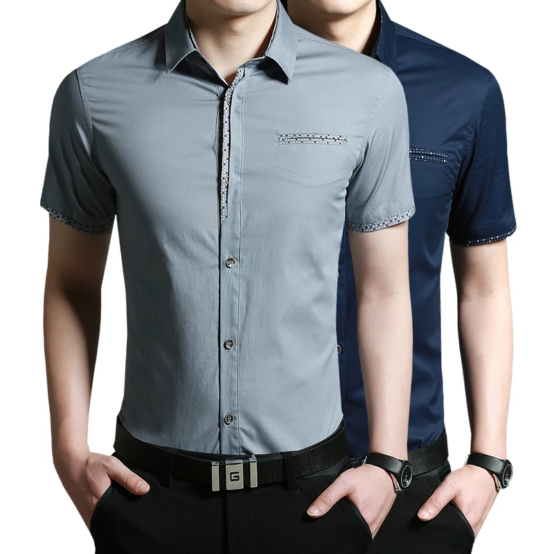 

NEW 2019 Summer New Arrival Men'S Clothing Hot-Selling Short-Sleeve Shirt Casual Slim Fit Stylish Men's Dress Shirts