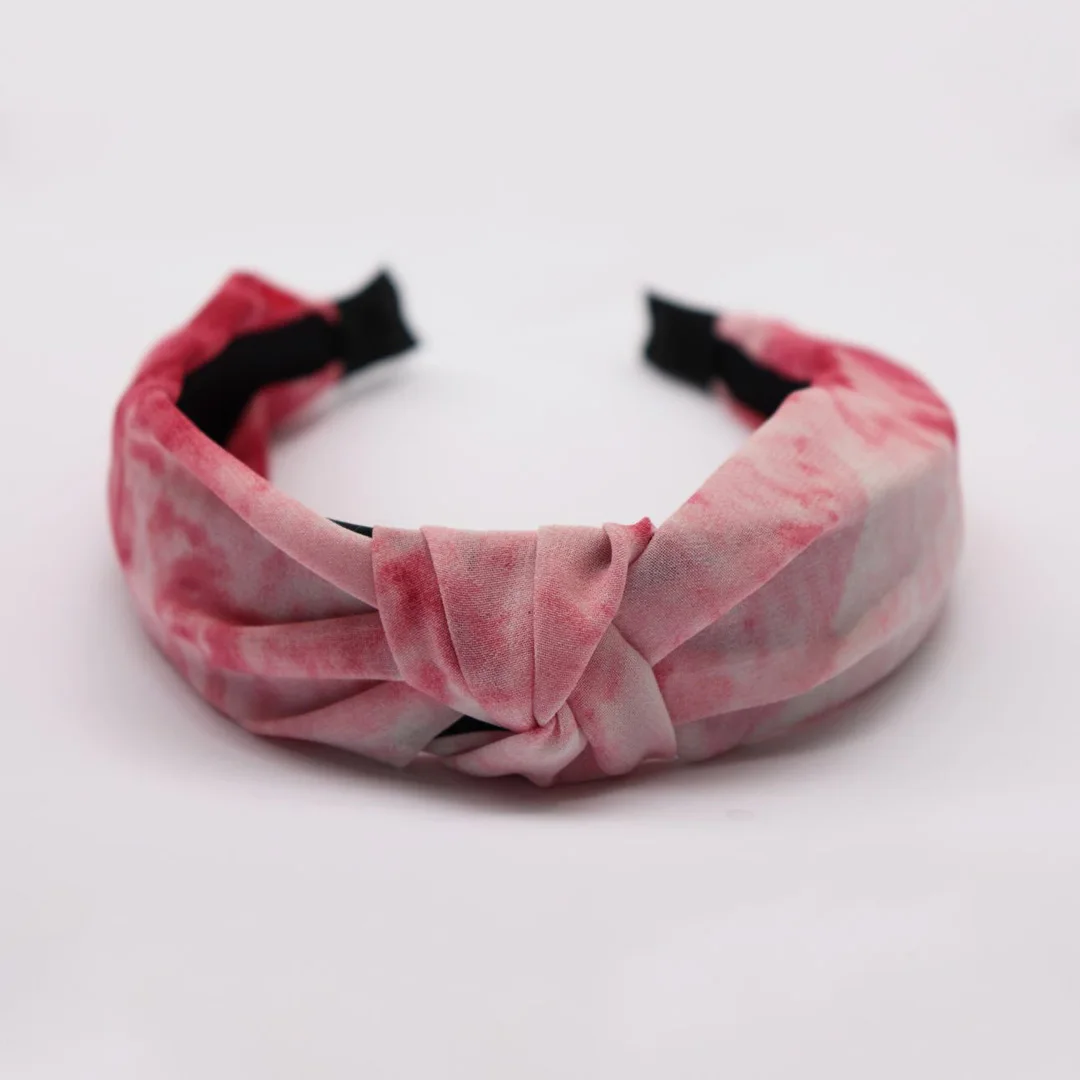 New Tie Dyeing Women Headbands Ink Color Hairbands Knotted Cross Head Hoop Crown Simple Headwear Hair Accessories