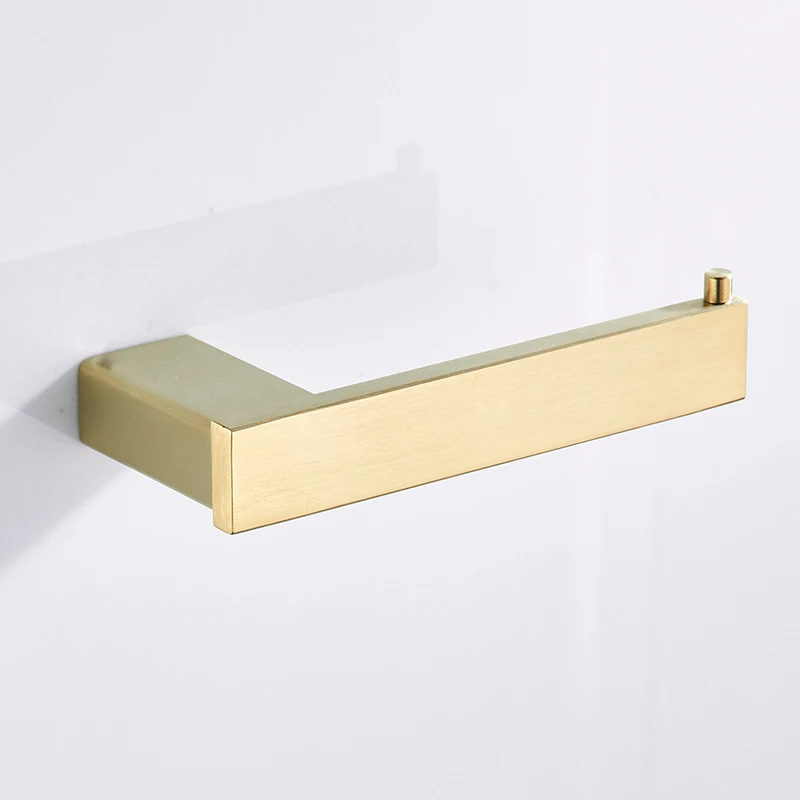 Brushed Gold Матовый черный держатель для туалетной бумаги настенное крепление рулон ткани вешалка 304 нержавеющая сталь аксессуары для ванной комнаты полотенце аксессуары - Цвет: Brushed Gold