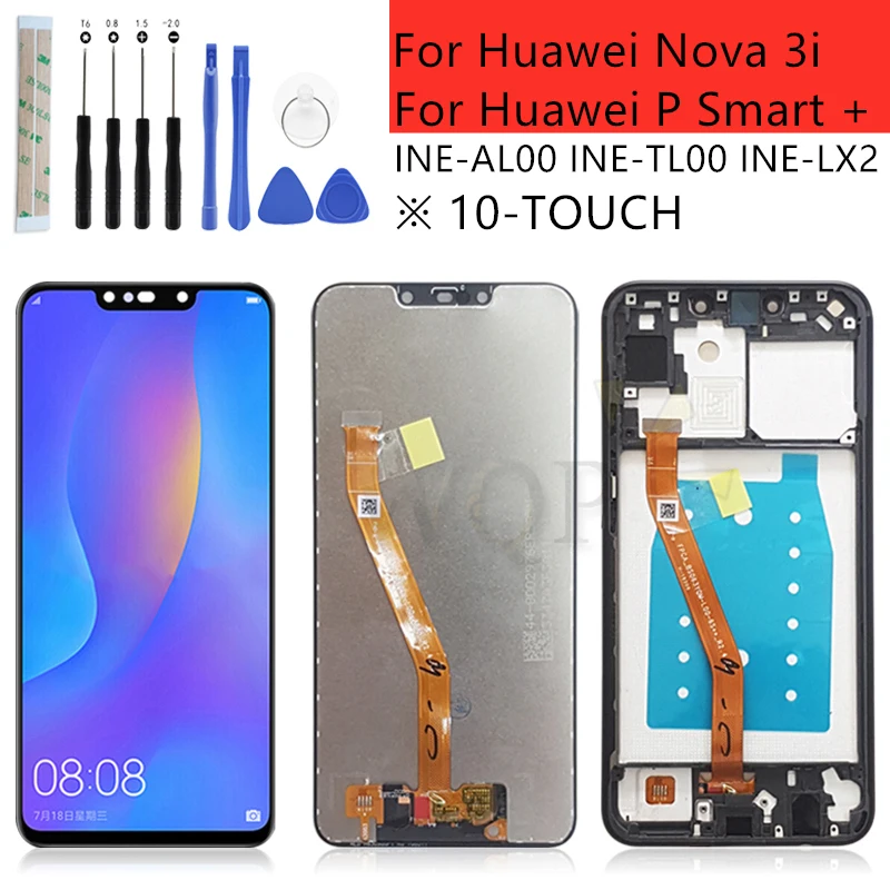 Оригинальный сменный экран для Huawei Nova 3i + рамка дигитайзер сенсорного экрана в