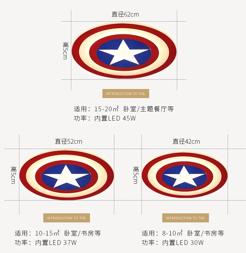 Круглая современная светодиодная Люстра для гостиной, спальни, детской комнаты для мальчиков, Dia420/520/620 мм, люстра, светильники