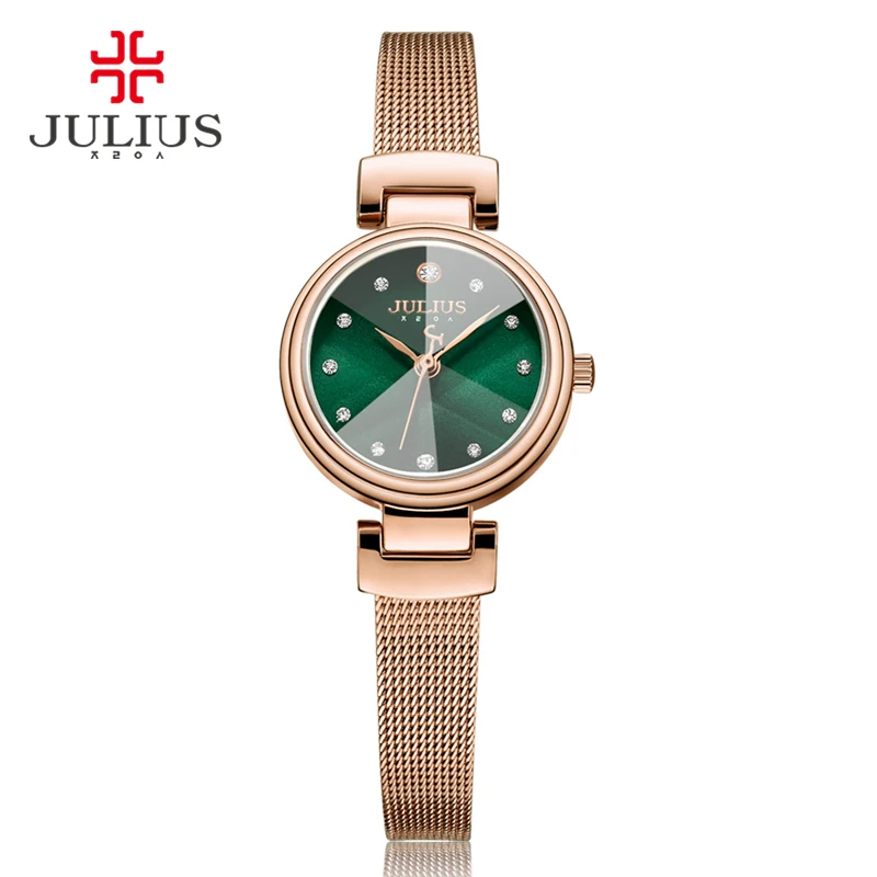Julius дорогой кварцевый Whatch женские часы с браслетом новый корейский дизайн Прямая