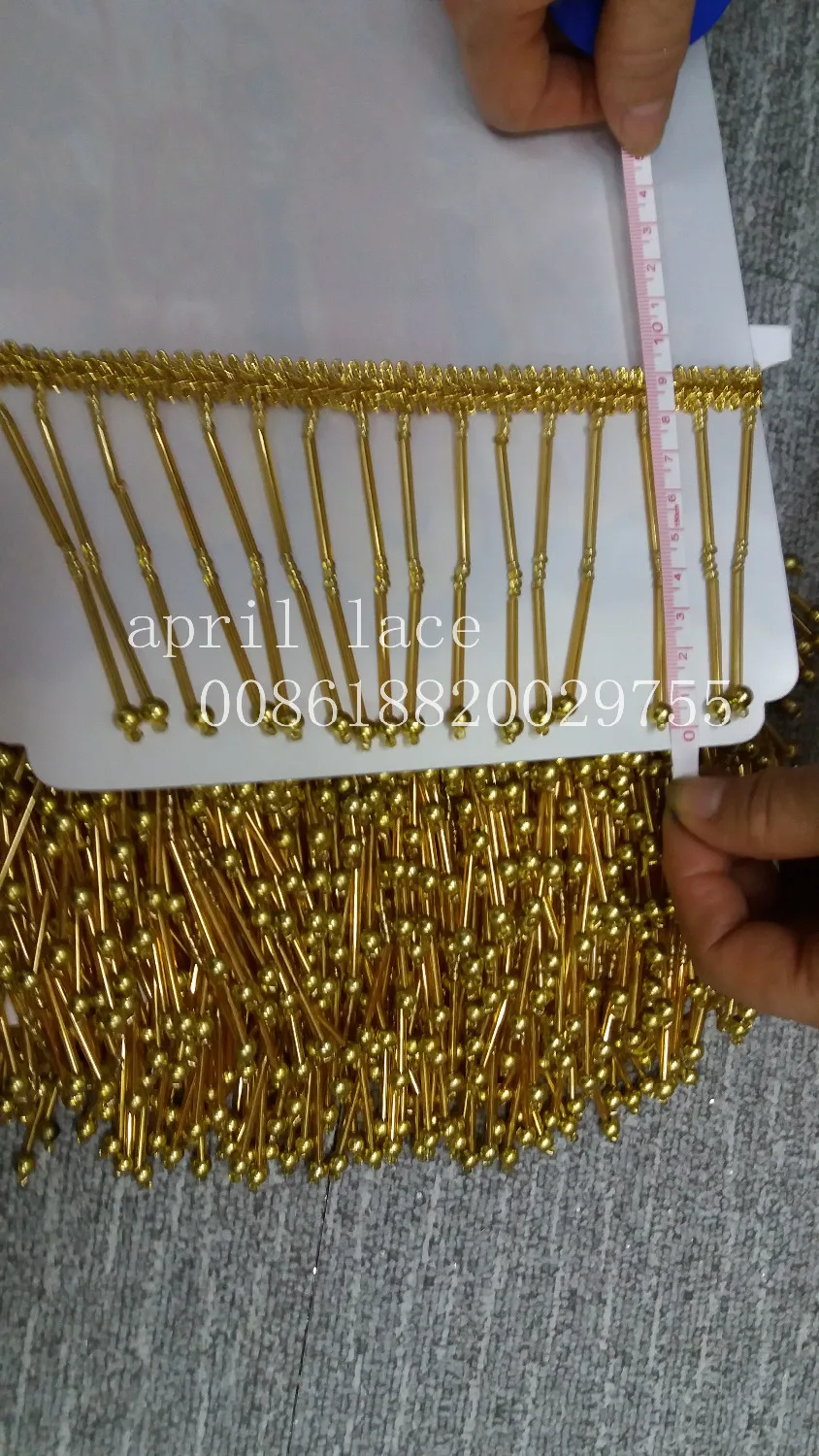 10 ярдов ширина 9 см Золотая лента с бисером кисточка бахромой для