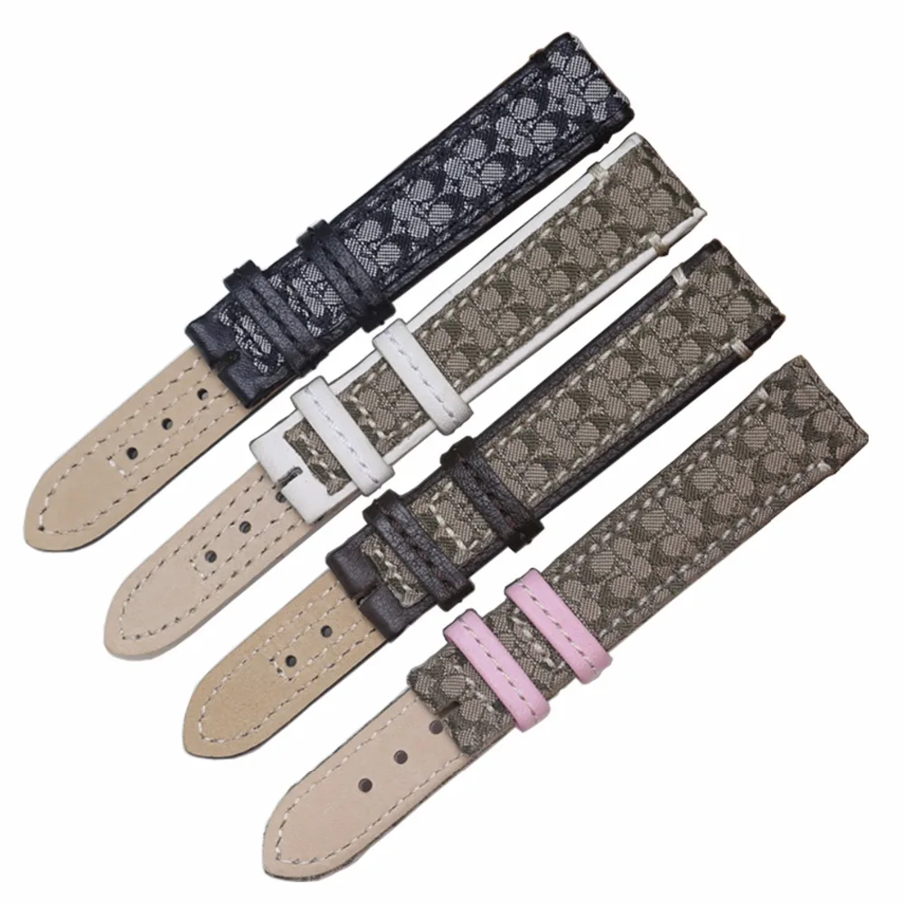 SAUPPO холст телячья кожа натуральная часы браслет Наручные аксессуары 14mm15mm18мм