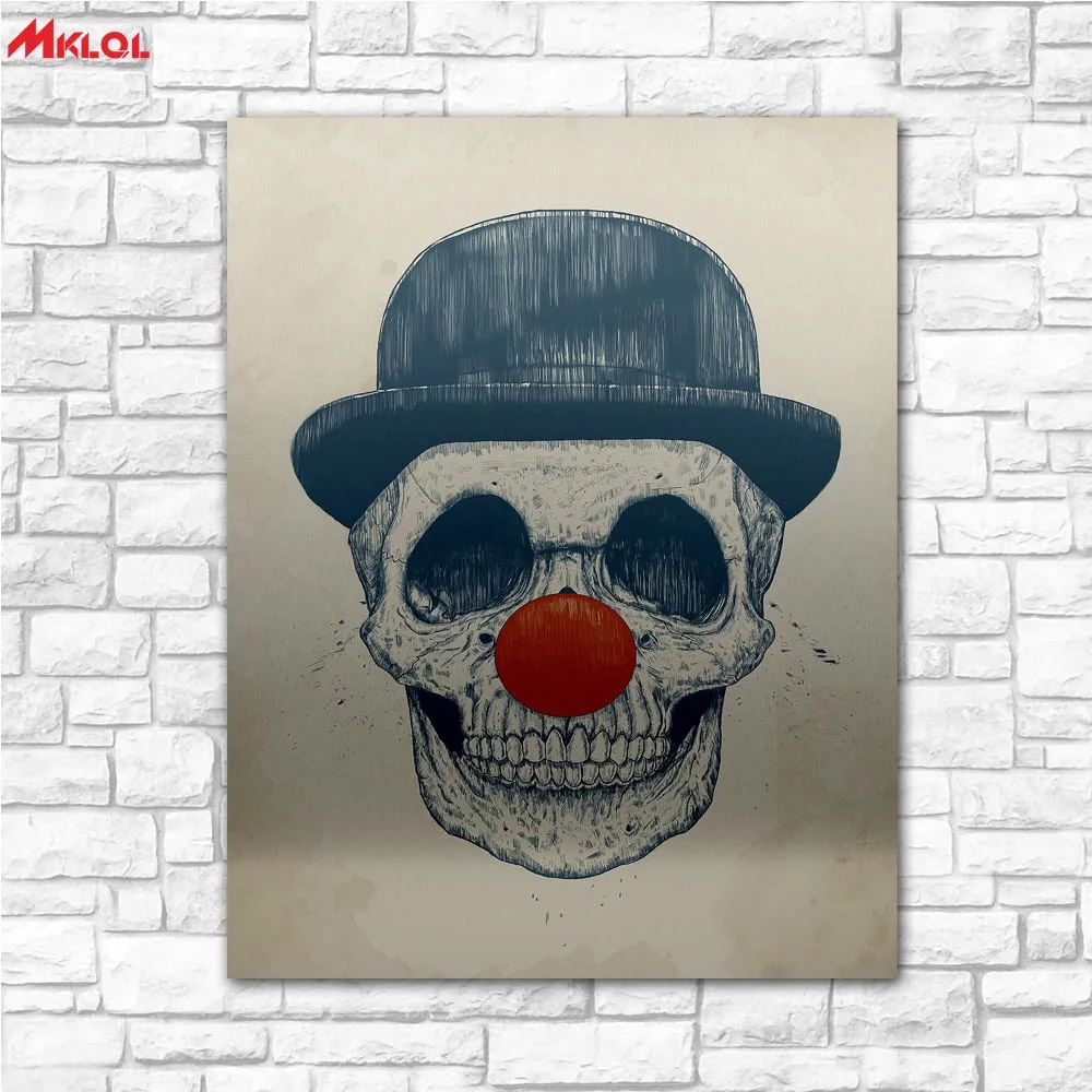 

Большой Wall Art мертвый клоун портрет, холст, живопись для Гостиная украшения дома картина маслом на холсте Настенная картина без рамы