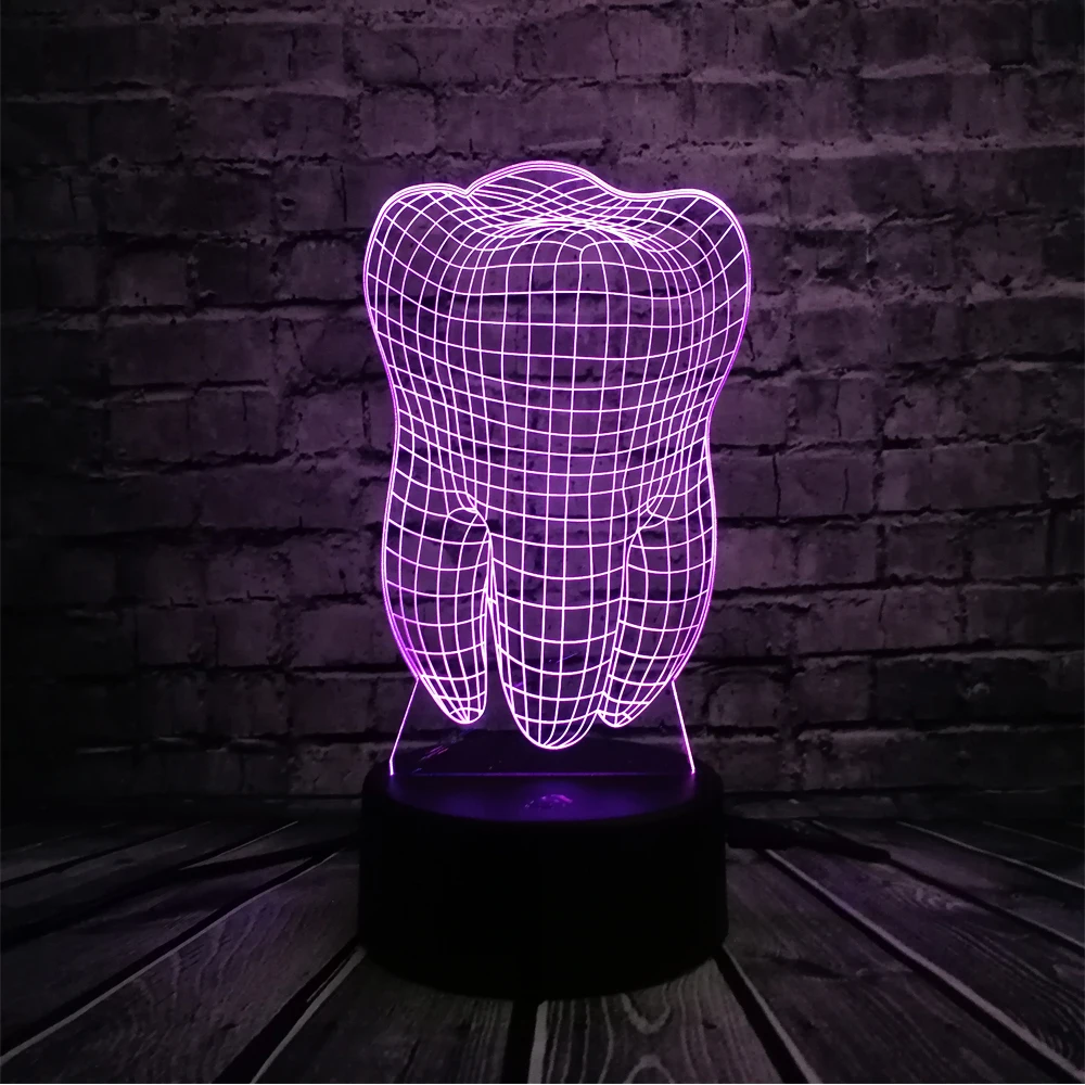 Новый крутой 3D зуб зубы LED USB лампа Атмосфера RGB ночник красочные детские игрушки