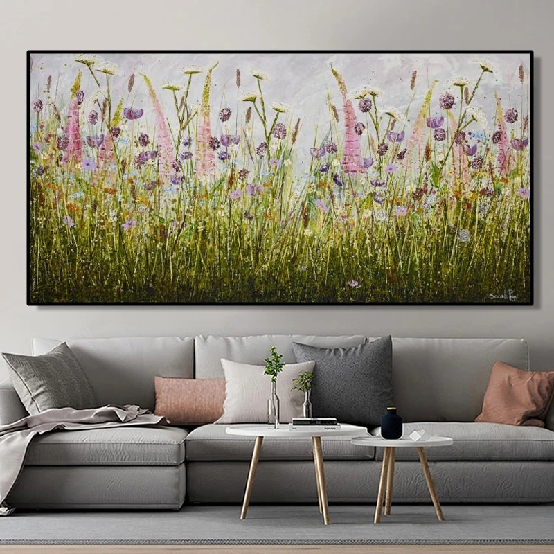 Modern Flowers Oil Painting Posters and Prints Wall Art Canvas Poppy Flower Picture for Living Room Home Decor No Frame | Дом и сад