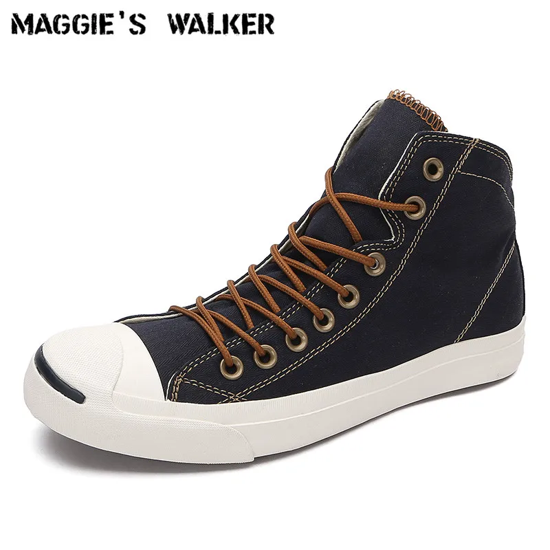 

Maggie's Walker New Arrival Men Canvas Casual Shoes Youth Fashion Lacing Platform High-top Canvas Walking Shoes Size 39~43