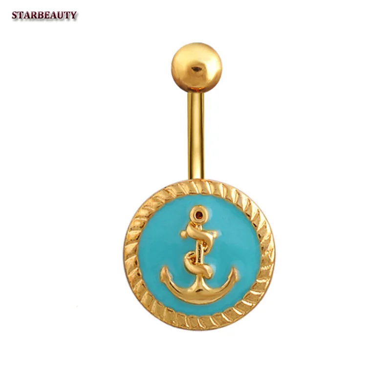 Золотой якорь для пупка пирсинг панк Ombligo сексуальное кольцо уха Кольца номбрил