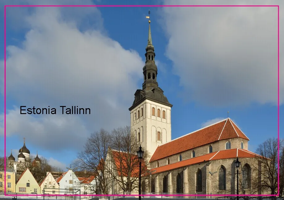 Фото  Таллиннская церковь святого Николая сувенирная фотография магнит на
