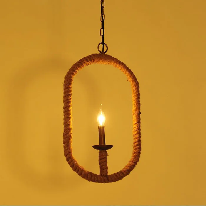 

Retro Vintage Rope Pendant Light Lamp Loft Creative Personality Industrial Lamp Edison Bulb American Style For Living Room