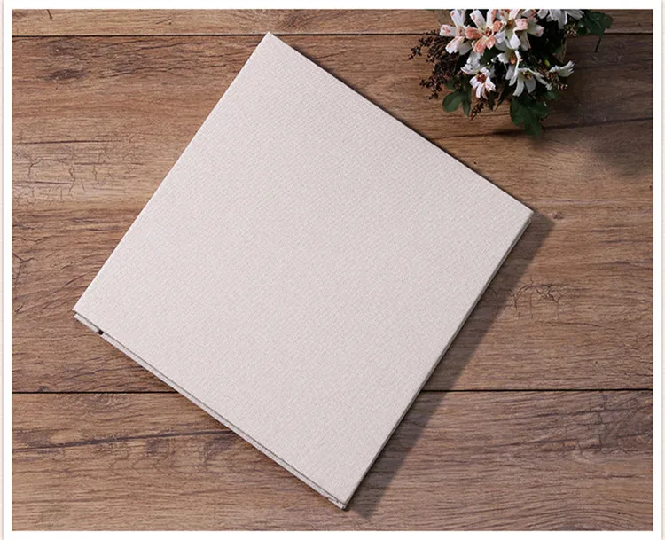 Beige - white page 16 дюймов ручной работы скрапбук альбомы DIY/Свадьба/Детские Фотоальбомы скрапбук льняная Обложка 20 страниц Альбом из крафт-бумаги для фотографий липкого типа - Цвет: Beige - white page