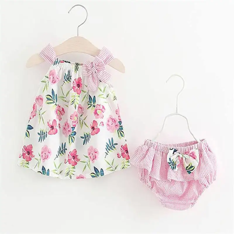 Летнее платье для маленьких девочек Симпатичная Одежда Детские новорожденных