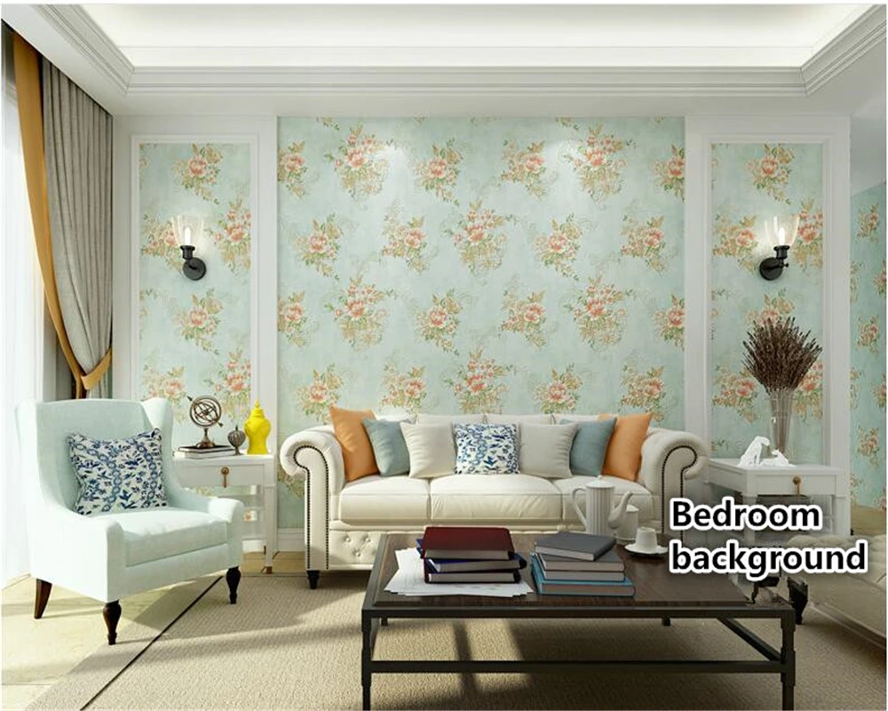 

beibehang Warm and simple pink roses wall paper bedroom living room hotel pastoral flowers embossed papel de parede 3d wallpaper