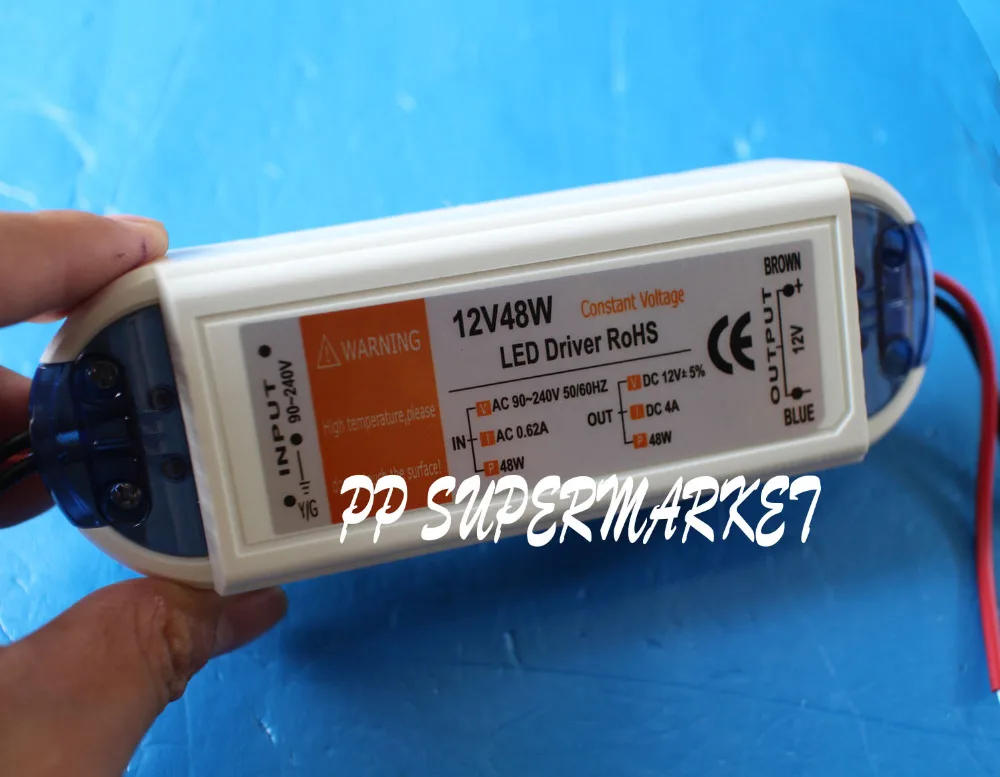 12 вольт Питание 12V Светодиодный драйвер 18 Вт 28 48 72 100W AC 110V 220V DC освещение