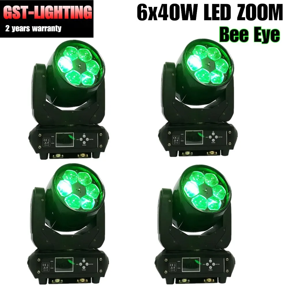 

4pcs/lot Zoom Wash Led Lyre Beam Moving Head Light Stage DJ DMX 6x40w led