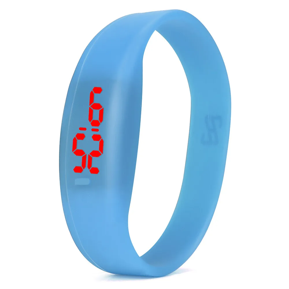 Blue Модные мужские часы, цифровой светодиодный, спортивные часы, браслет, простые, унисекс, силиконовый ремешок, наручные часы, мужские часы и Ff - Цвет: Blue