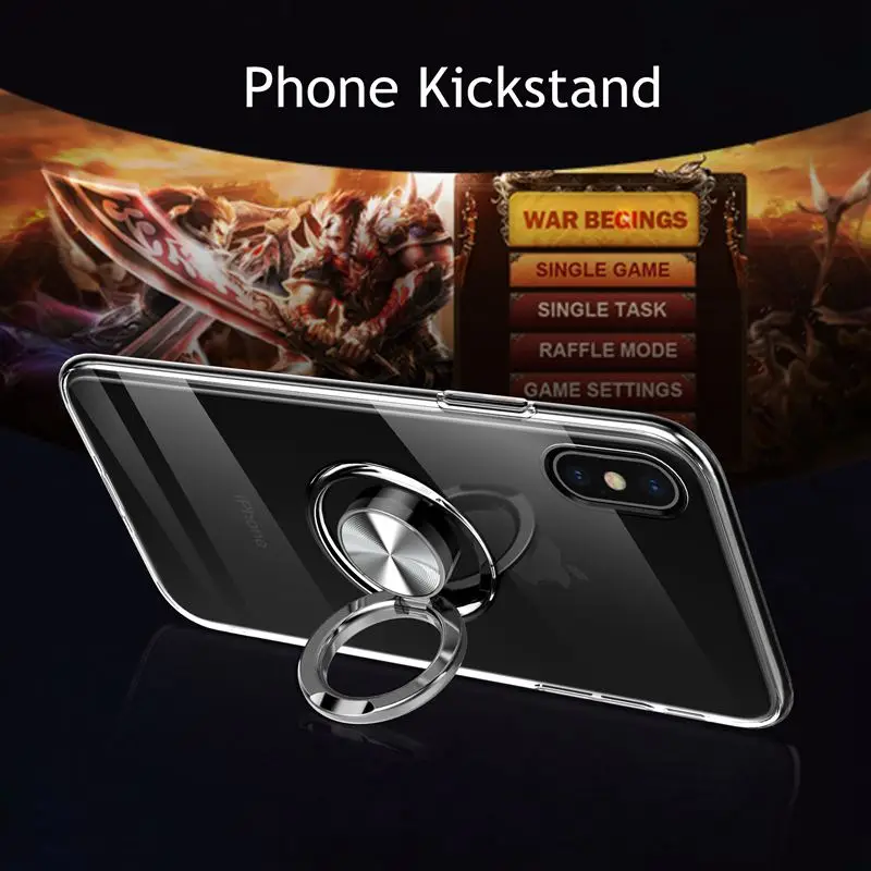 Чехол подставка с кольцом держателем на палец для iphone 6 s plus XS X 10 магнитный чехол 7 8