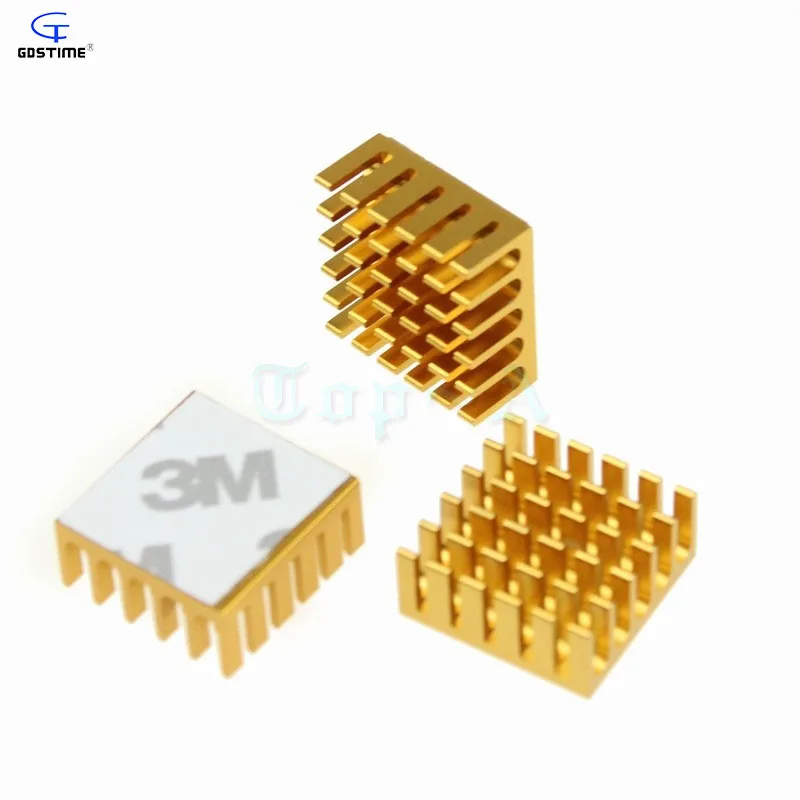 Gdstime 100 шт. 22x22x10 мм радиаторы VGA CPU LED IC Радиатор с 3 М лента охлаждения алюминиевый