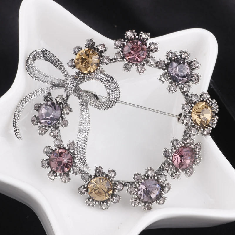CocoANGEL модное серебряное кольцо с фианитом для женщин гирлянда брошь булавки