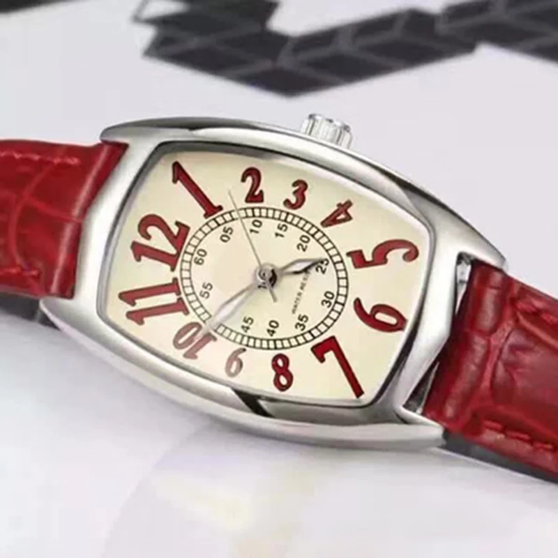 Новинка 2019 года взрыв моды часы красный женские модели стол кожа классический