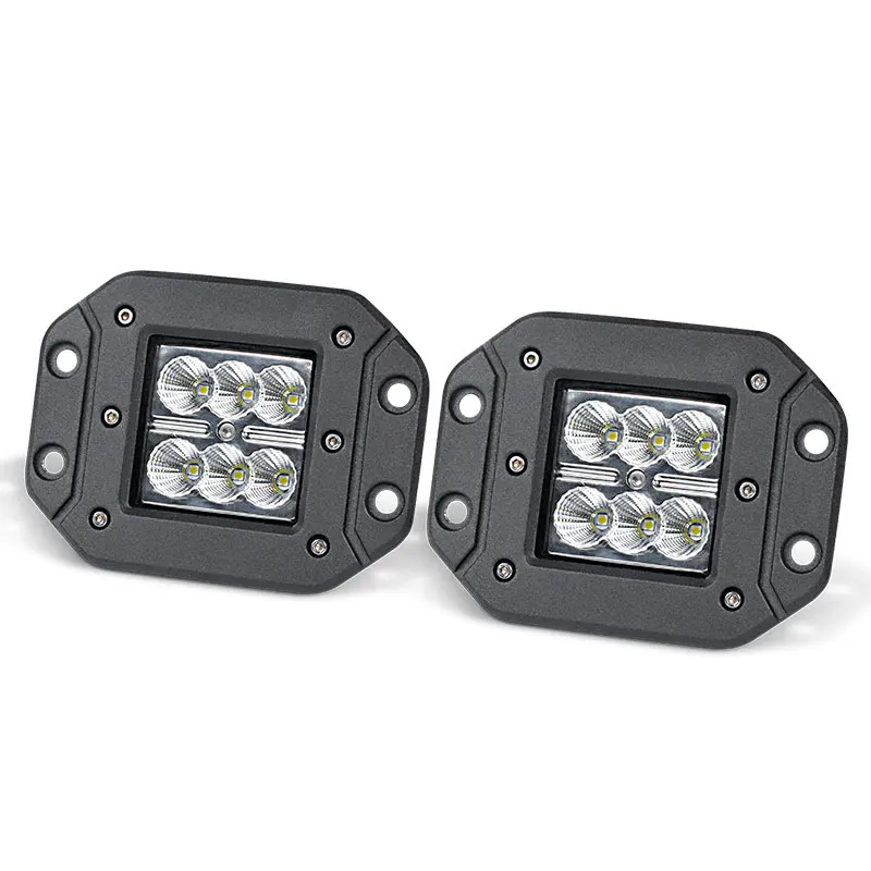 1 pair flood beam 18 Вт автомобильный головной светильник светодиодный рабочий светильник для бездорожья ATV UTV SUV MPV UAZ 4x4 аксессуары авто Рабочий светильник для вождения противотуманный светильник для стайлинга автомобилей - Цвет: 1 pair flood beam