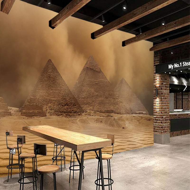 Custom papel de parede 3d desert pyramid storm mural used for living room bedroom sofa background decorative wallpaper | Обустройство