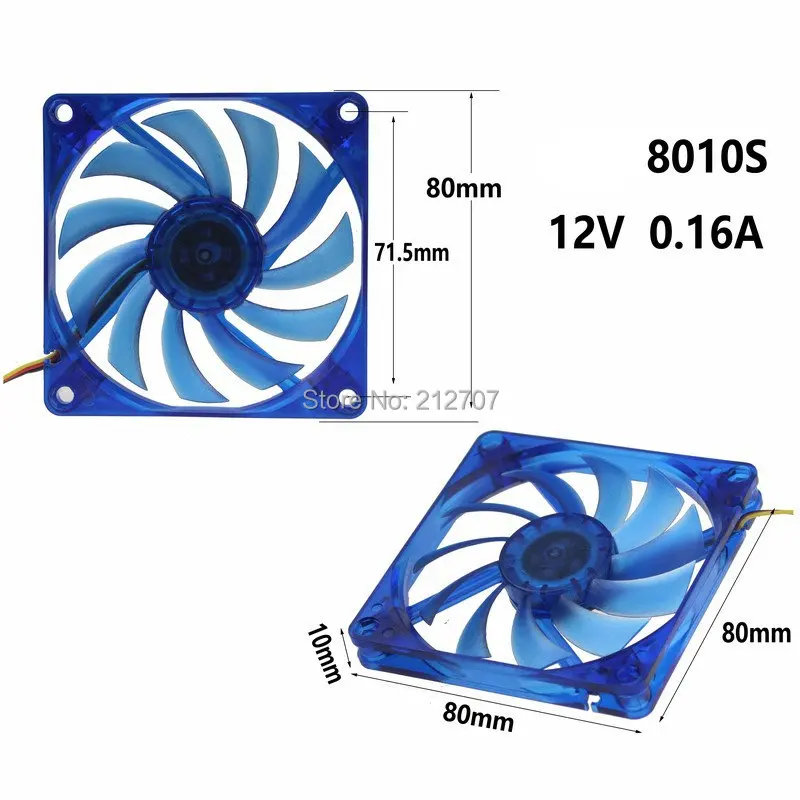 2 шт./лот Gdstime 80x80x10 мм 8010 80 мм 12 V 3Pin синий осевой вентилятор охлаждения вентилятор Cooler