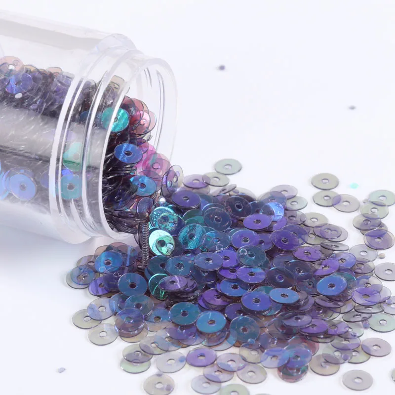 Transparent D Purple 720 шт./лот Размер 6 мм AB кремовые блестки ПВХ Плоская Круглая свободная тесьма с пайетками для шитья свадебного ремесла, Дети DIY тонкий наполнитель материал - Цвет: Transparent D Purple