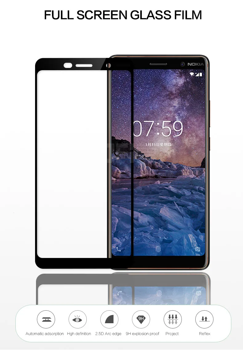 Tempered Glass Screen Protector For Nokia 6 6.1 Plus Case Full Front Cover Mobile Phone Protective Anti Shatter Film Nokia6 | Мобильные