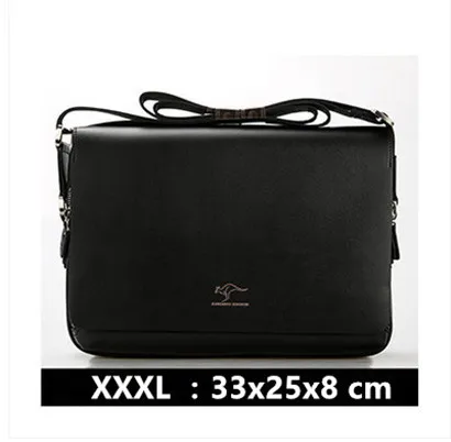 XXXL 33x25x8 cm Дизайнерский брендовый портфель кенгуру, Мужская мягкая кожаная сумка на плечо для путешествий, деловая офисная сумка для ноутбука, сумка-мессенджер - Цвет: XXXL 33x25x8 cm