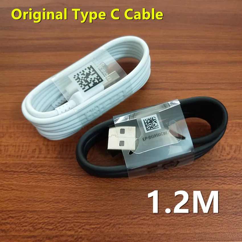 100 шт./лот оригинальные 1,2 м 2A Тип usb C Быстрая зарядка кабель для samsung S8 s10 с упаковкой