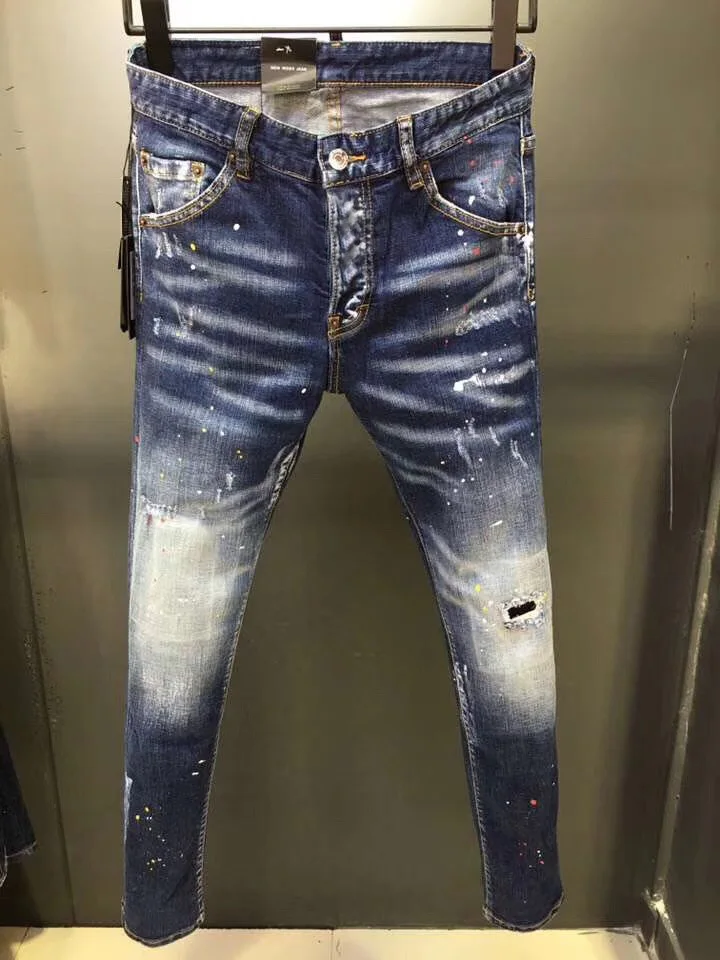 Новинка 2019 модные рваные джинсы в итальянском стиле мужские лоскутные