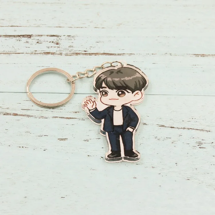 Jr. GOT7 альбом Джексон JB MARK пластик Q стиль рисунок персонализированный брелок для ключей брелок кулон брелок - Цвет: Jr.
