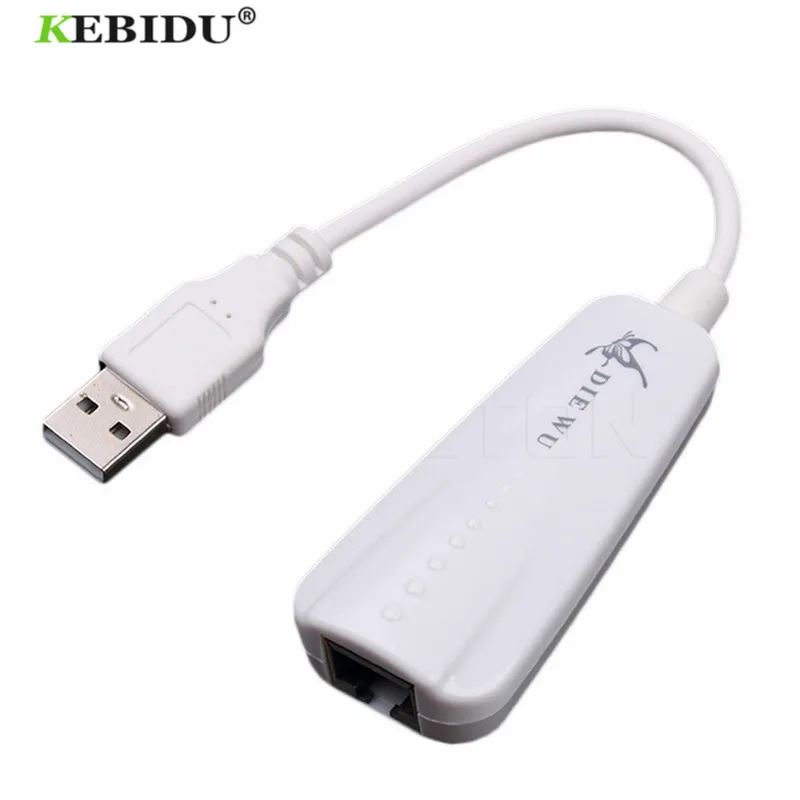 KEBIDU Usb 2,0 Сетевая карта USB для Ethernet RJ45 Lan гигабитный Интернет Ethernet USB адаптер для Windows 7/8/10/XP USB Ethernet - Цвет: white