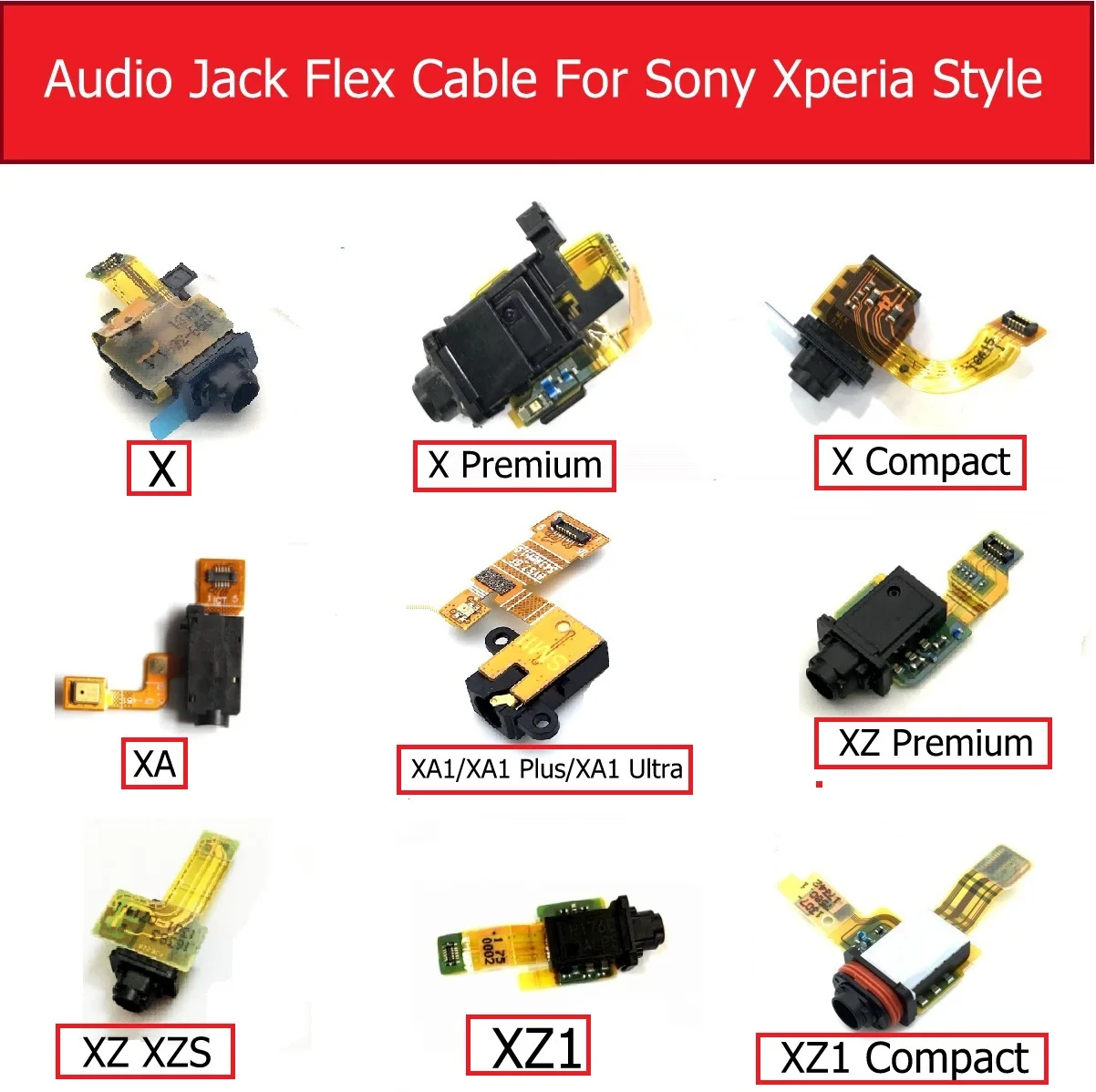 Фото Гибкий кабель с аудиоразъемом для наушников Sony Xperia X/X Compact/X Performance/XA/XA1/XA1P/XA1 Ultra/XZ Premium/XZ/XZS/XZ1/XZ1 mini №1