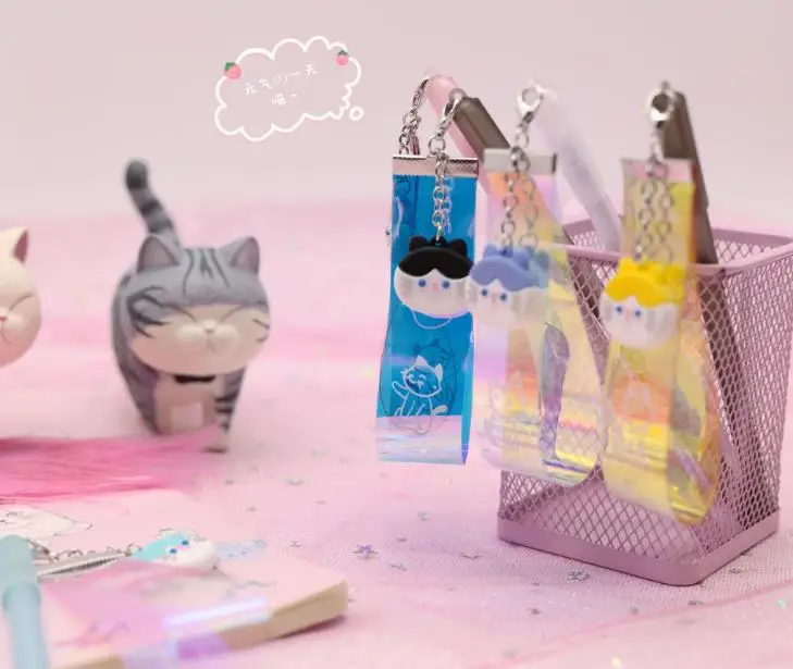 5 шт./компл. Kawaii Dazzle Цвет животных озорной кот лента-лазер кулон гелевые ручки Подпись Ручка канцелярия для учеников питания