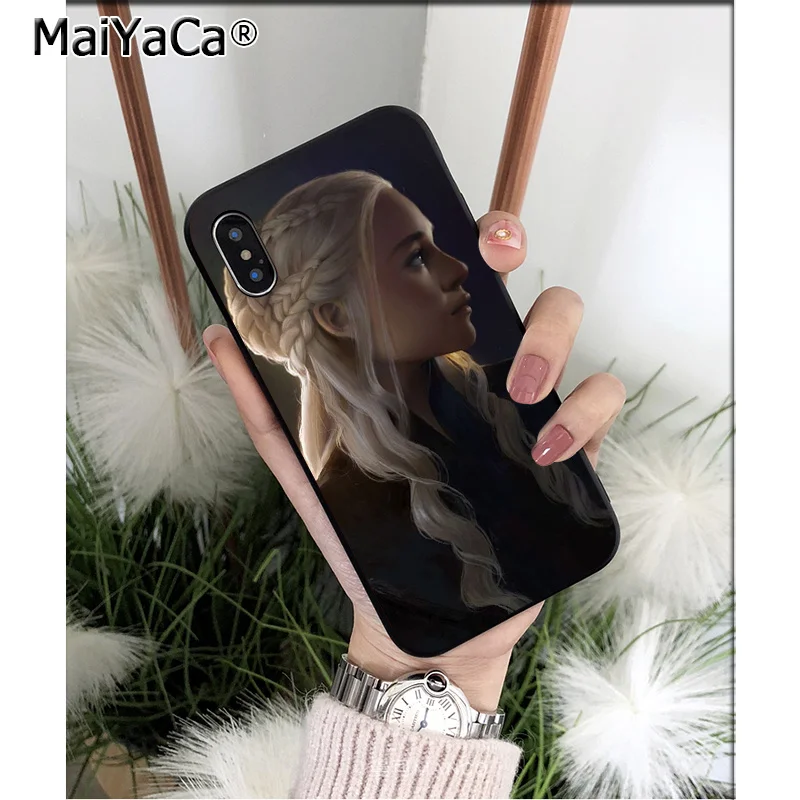 MaiYaCa Игра Престолов Дейенерис Таргариен ТПУ мягкий высококачественный чехол для телефона для iPhone 5 5Sx 6 7 7plus 8 8Plus X XS MAX XR - Цвет: A16