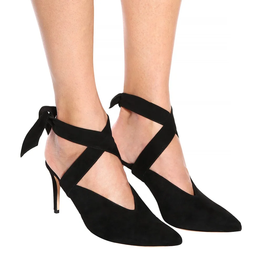 Женские красные бархатные туфли на каблуке стильные с ремешком щиколотке черные