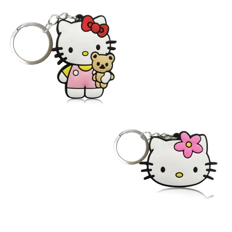 7005-01 02 2 шт./лот hello kitty милый ПВХ брелок с фигурками из мультфильмов аниме фигурка для детей игрушка подвеска брелок модные подвески-безделушки - Цвет: 7005-01 02