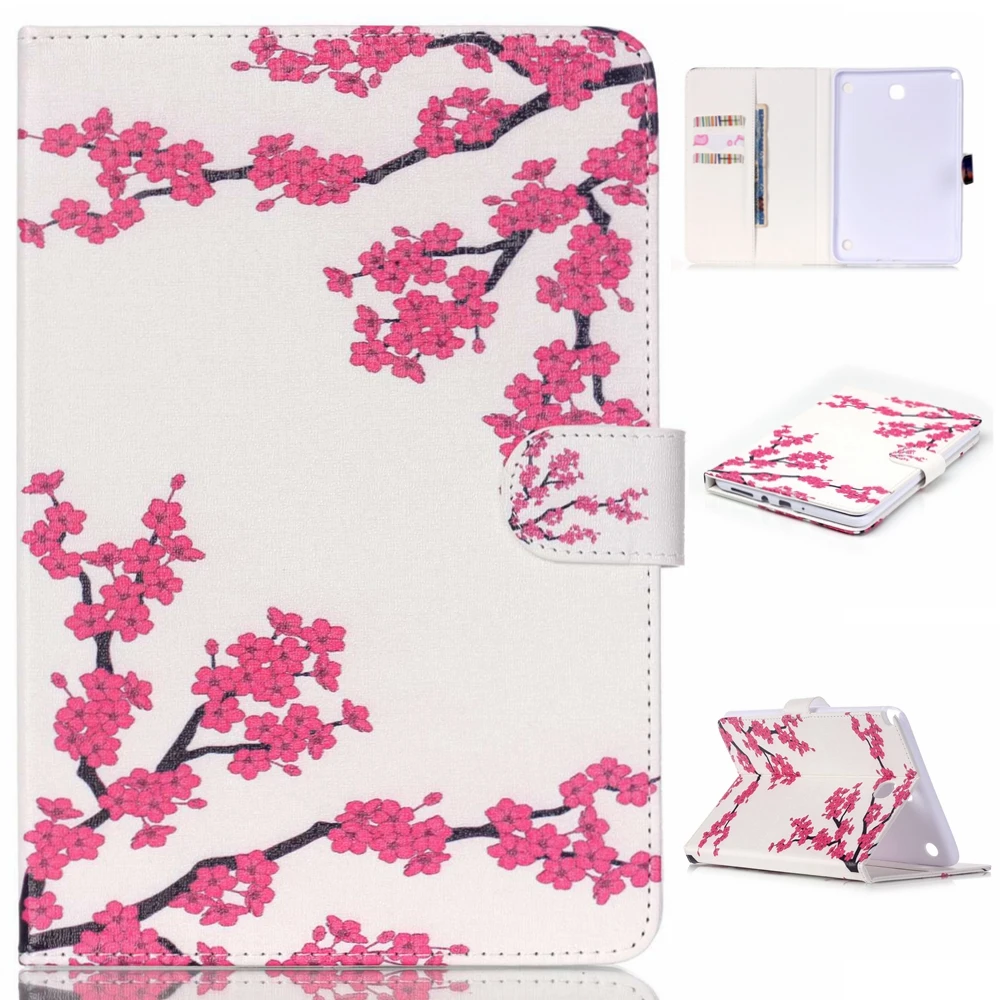 Ультратонкий чехол книжка из искусственной кожи с изображением бабочек и цветов