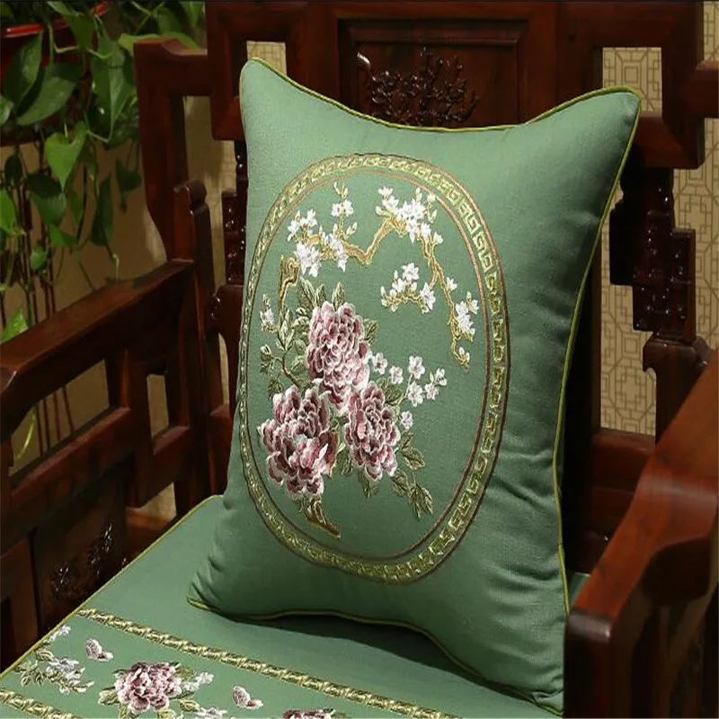Free Shipping Cotton Linen Peony Throw Pillow Inner 50x50cm New Gift Embroidery Cushion Chair Sofa Car Mat Decora Waist Bloster | Дом и сад