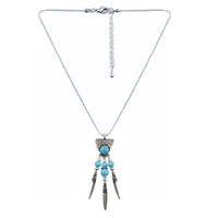 retro style triangle alloy necklace pendant african beads jewelry tassel iron accessories trendy necklace 2 color