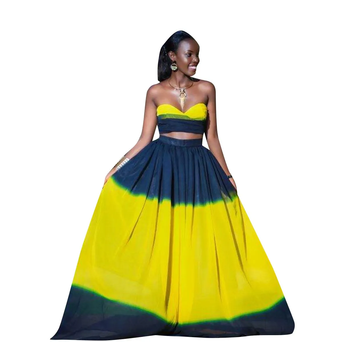 Плюс размер сексуальная Длинная пляжная юбка комплект из 2 предметов