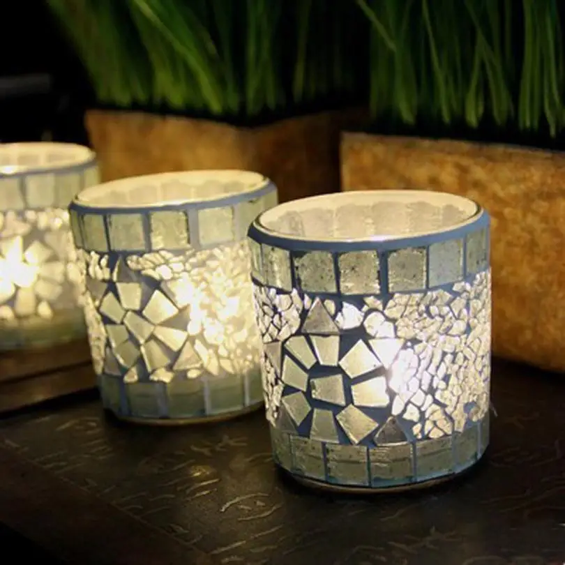 Новый модный простой современный ручной работы Серебряный мозаичный стеклянный