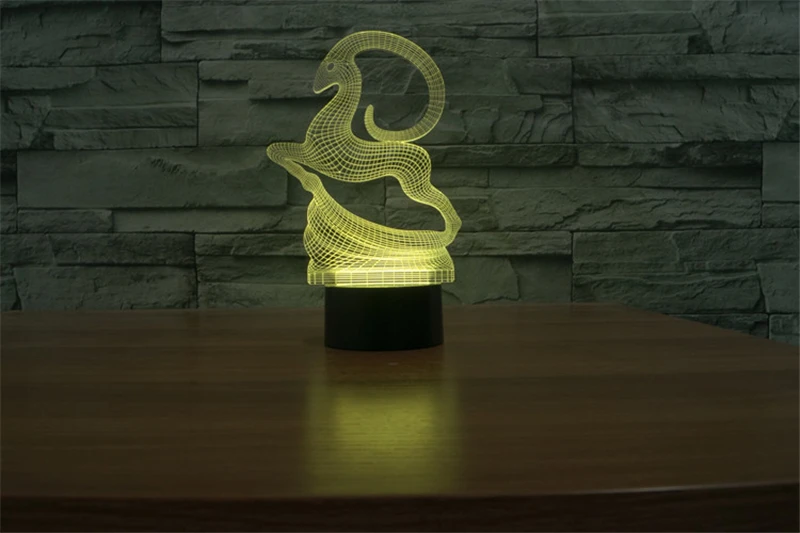 3D Олень Лось акриловая Иллюзия ночсветильник животное олень лосяй визуальная