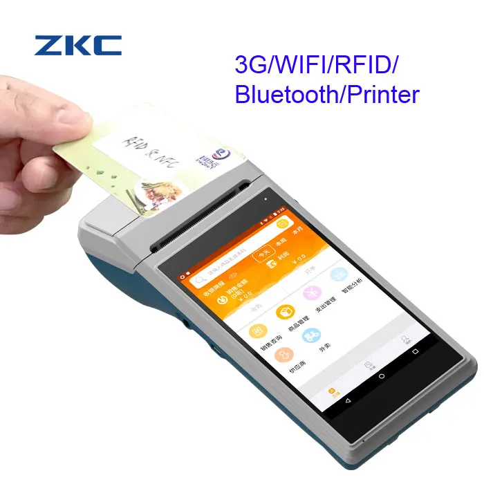 5 &quotAndroid Портативный Мобильный POS-машина с 58 мм bluetooth термопринтер NFC/RFID