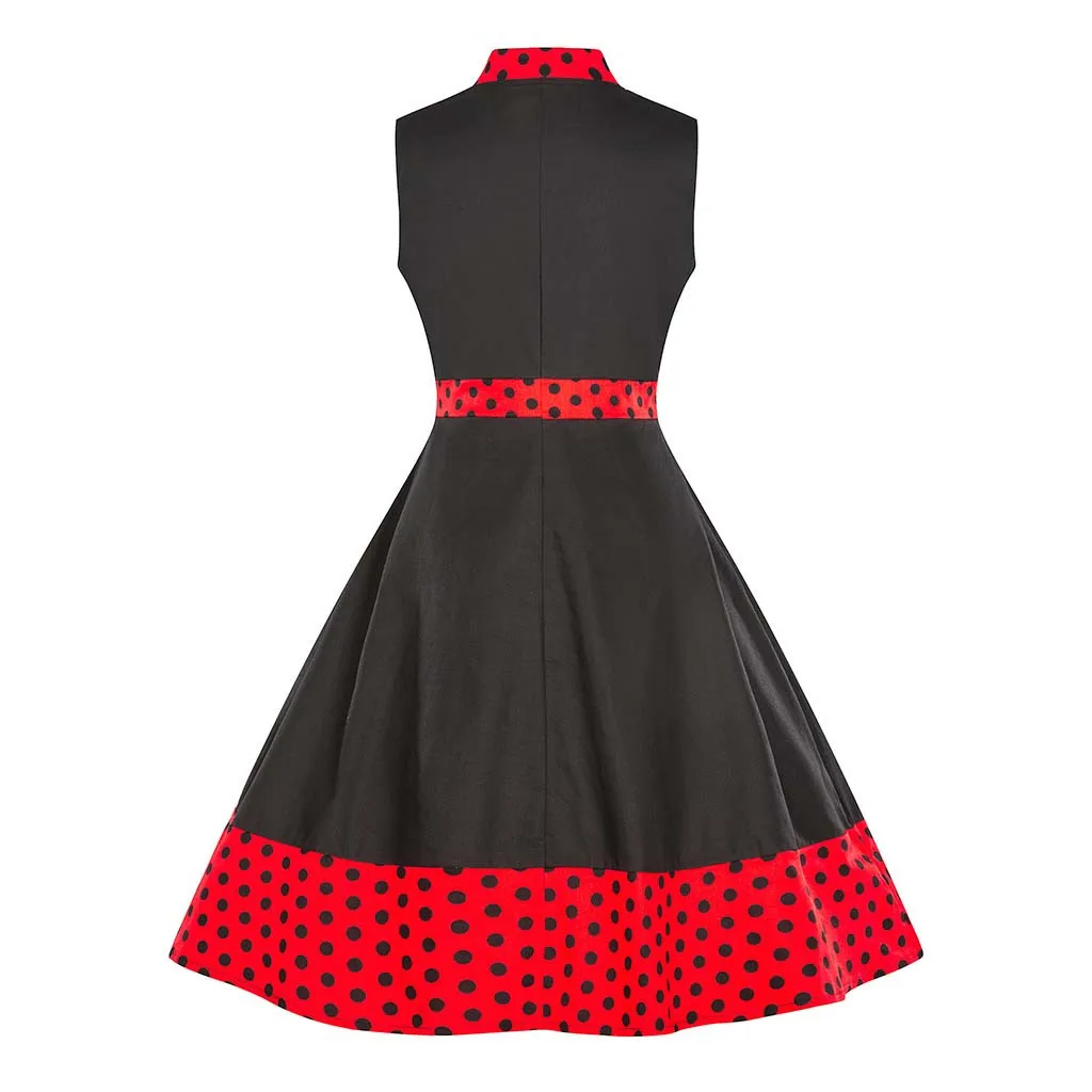 Женское ретро платье в горошек однотонное винтажное мини женское весеннее стиле