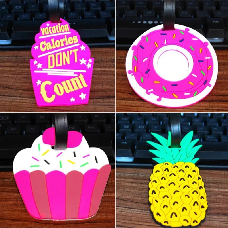 5 шт. силиконовые дорожные бирки для багажа мягкий чемодан с рисунком имя